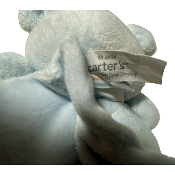 Carters Lovie Rattle Blue Minky & Satin Bear 14" Square Soft Cuddly Baby Toy - Picture 5 of 5